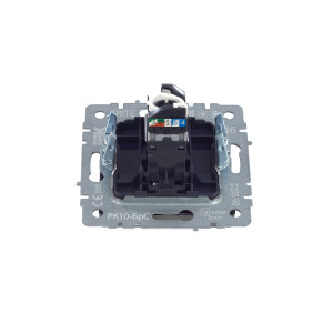 BRITE Розетка компьютерная RJ45 кат.5E РК10-БрС сталь IEK