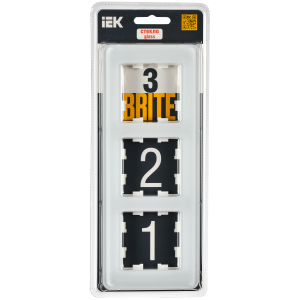 BRITE Рамка 3-местная РУ-3-2-Бр стекло белый RE IEK