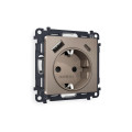 MA640010 Комплект механизма электрической розетки ALFA Темная бронза матовый 2USB AC 20W быстрая зарядка сз QUANT AP6400, VM160 AMBRELLA VOLT