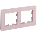 BRITE Рамка 2-местная РУ-2-2-Бр стекло розовый матовый IEK