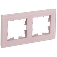 BRITE Рамка 2-местная РУ-2-2-Бр стекло розовый матовый IEK