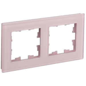 BRITE Рамка 2-местная РУ-2-2-Бр стекло розовый матовый IEK