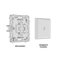 MA102030 Комплект механизма 1-кл проходного выключателя с подсветкой 3200K ALFA Белый глянец QUANT AP1020, VM105, G22Y AMBRELLA VOLT