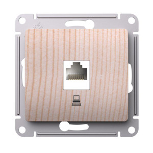 GLOSSA РОЗЕТКА компьютерная RJ45 кат. 5e, механизм, СОСНА GSL001581K