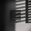 Проходной переключатель встраиваемый VOLTUM S70 одноклавишный с подсветкой 10А, (черный матовый)