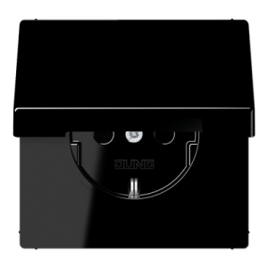 Розетка Jung LS 990, скрытый монтаж, с заземлением, , черный, LS1521KLSW