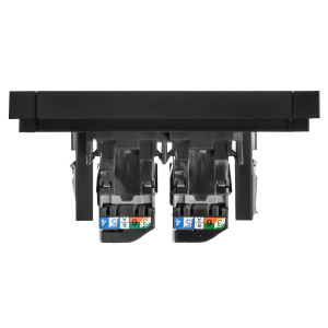 FORTE&PIANO Розетка компьютерная двойная RJ45 кат.5E FP133 черный IEK
