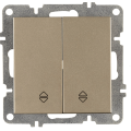 Arvia Electric, L/K Механизм, Выключатель двухклавишный проходной, (титан)
