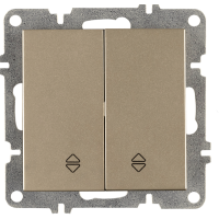 Arvia Electric, L/K Механизм, Выключатель двухклавишный проходной, (титан)