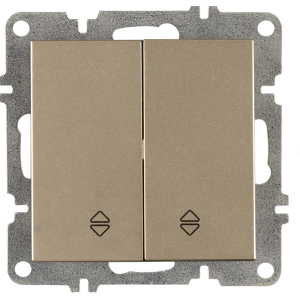 Arvia Electric, L/K Механизм, Выключатель двухклавишный проходной, (титан)