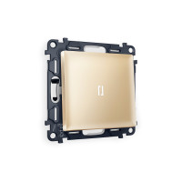 MA602015 Комплект механизма 1-кл выключателя с подсветкой 5600K ALFA Шампань QUANT (AP6020, VM101, G14W) AMBRELLA VOLT