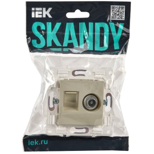 SKANDY Розетка двойная TV+RJ45 кат.6 SK-A15B бежевый IEK