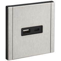 FORTE&PIANO Розетка USB A+C 3,1А FP750M металл никель IEK