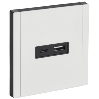 FORTE&PIANO Розетка USB A+C 18Вт FP251M металл белый IEK