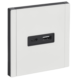 FORTE&PIANO Розетка USB A+C 18Вт FP251M металл белый IEK