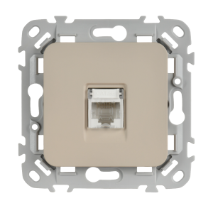 FLITE Розетка компьютерная RJ45 категория 5Е UTP РК5е-1-0-ФлЛ льняной IEK