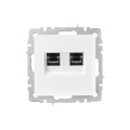 BRITE Розетка компьютерная двойная RJ45 кат.6 РК11-2-БрБ белый IEK