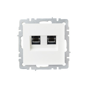 BRITE Розетка компьютерная двойная RJ45 кат.6 РК11-2-БрБ белый IEK
