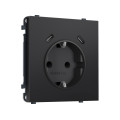 MS810510 Комплект механизма электрической розетки SIGMA Черный матовый 2USB СC 20W быст. зар. сз сш 16A-250V QUANT PRO SP8105, PR165
