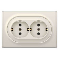 Розетка 2-м СП Florence 16А IP20 с заземл. винт. клеммы беж. 1E10401301 OneKeyElectro 2172790