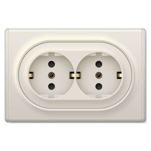 Розетка 2-м СП Florence 16А IP20 с заземл. винт. клеммы беж. 1E10401301 OneKeyElectro 2172790