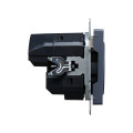 BRITE Розетка 1-местная с заземлением с защитными шторками 16А с USB AA 5В 3,1А РЮш10-2-БрМ маренго IEK