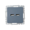 BRITE Розетка USB A+A 5В 3,1А РЮ10-1-БрМ маренго IEK