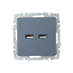 BRITE Розетка USB A+A 5В 3,1А РЮ10-1-БрМ маренго IEK
