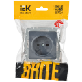 BRITE Розетка 1-местная без заземления с защитными шторками 10А РСш10-2-БрМ маренго IEK