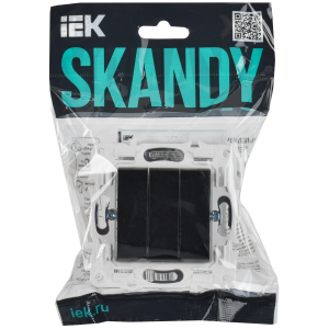 SKANDY Выключатель 3-клавишный 10А SK-V11Bl черный IEK