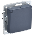 BRITE Розетка 1-местная с заземлением с защитными шторками и крышкой 16А IP20 РСбш10-3-БрМ маренго IEK