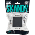SKANDY Розетка 1-местная с заземлением с защитными шторками и крышкой 16А IP44 SK-R11G графит IEK