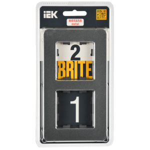 BRITE Рамка 2-местная РУ-2-1-Бр металл титан RE IEK