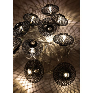 Гирлянда светодиодная Фонарики черн. 5х3см 10LED тепл. бел. 1.8+0.3м КОСМОС KOC_GIR-B119