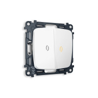 MO124010 Комплект механизма 2-кл выключателя с подсветкой 3200K OMEGA Белый матовый QUANT OP1240, VM115, G11Y AMBRELLA VOLT