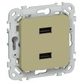 FLITE Розетка USB A+A 3,1А РЮ-2-ФлО оливковый IEK