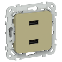 FLITE Розетка USB A+A 3,1А РЮ-2-ФлО оливковый IEK