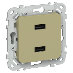 FLITE Розетка USB A+A 3,1А РЮ-2-ФлО оливковый IEK