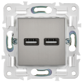 SKANDY Розетка USB A+A 3,1А SK-R15N металл никель IEK