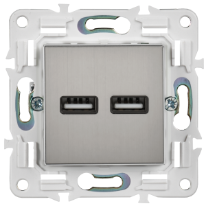 SKANDY Розетка USB A+A 3,1А SK-R15N металл никель IEK