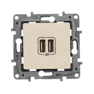 Розетка USB 2-м СП 2мод. Etika 240В5В 2400мА механизм сл. кость Leg 672394