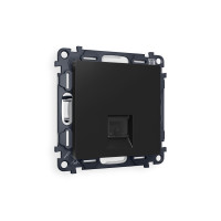 MA812010 Комплект механизма компьютерной розетки ALFA Черный матовый RJ-458P8C CAT6 с шторкой QUANT AP8120, VM188 AMBRELLA VOLT