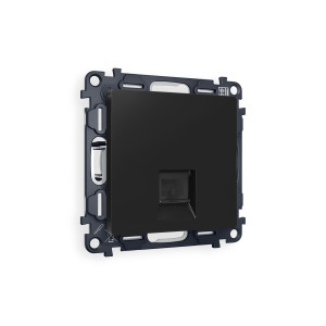 MA812010 Комплект механизма компьютерной розетки ALFA Черный матовый RJ-458P8C CAT6 с шторкой QUANT AP8120, VM188 AMBRELLA VOLT