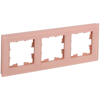 BRITE Рамка 3-местная РУ-3-2-БрП стекло персиковый матовый IEK
