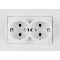 Arvia Electric, KAREN, Розетка с заземлением двойная, (белый)