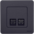 INSPIRIA Розетка компьютерная двойная RJ45 категория 6 UTP антрацит
