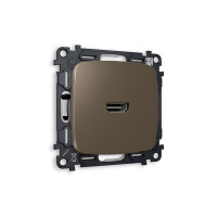 MO644010 Комплект механизма розетки HDMI 2.0 OMEGA Темная бронза матовый 40V500mA 2.0GHz 5-18Gbits QUANT OP6440, VM222 AMBRELLA VOLT