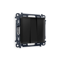 MA805010 Комплект механизма 3-кл выключателя ALFA Черный матовый QUANT AP8050, VM133 AMBRELLA VOLT