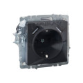BRITE Розетка 1-местная с заземлением с защитными шторками 16А с USB AA 5В 2,1А РЮш10-1-БрГ графит IEK