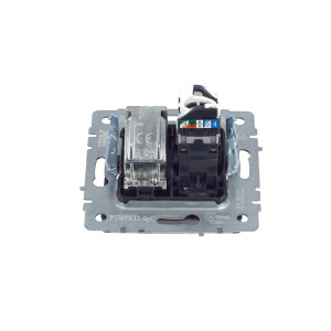 BRITE Розетка двойная TV+RJ45 кат.5E РТВ/РК12-БрС сталь IEK